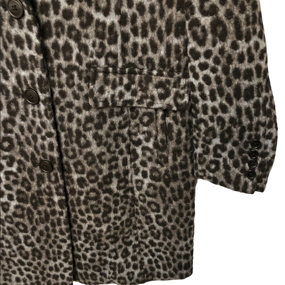 GCBG MAXAZRIA Womens Midweight Blue-Leopard Overcoat Sz, Medium - Picture 11 of 14